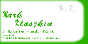 mark klaszkin business card